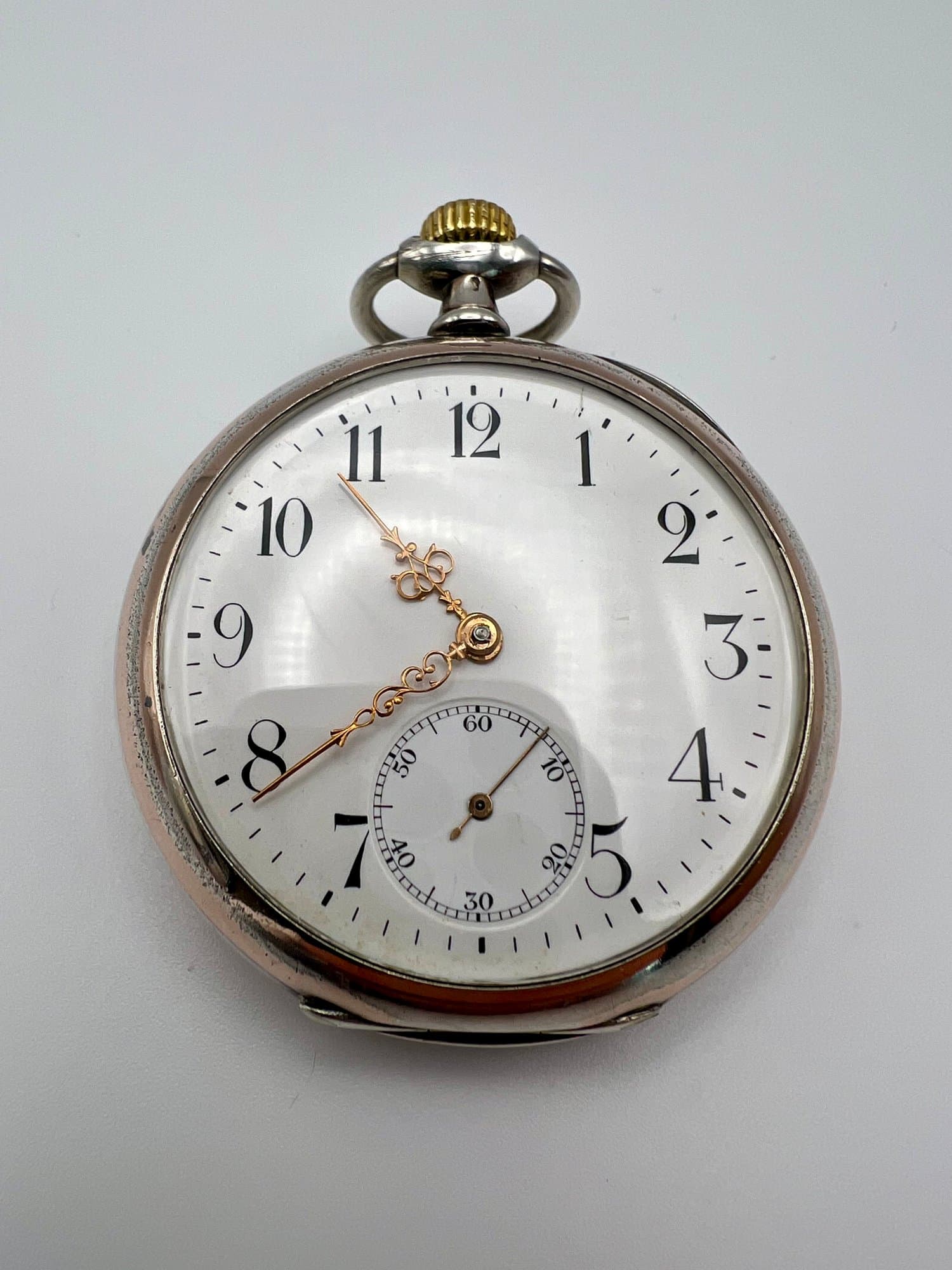 Zenith Silver Pocket Watch 1900s, subsidiary seconds