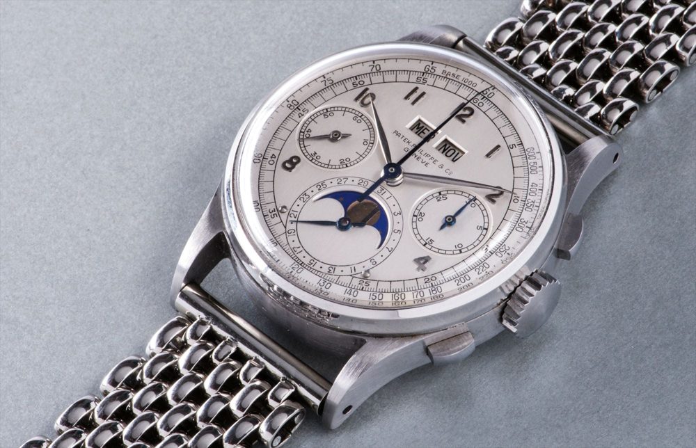 Beads-of-rice bracelet: Patek 1518, steel