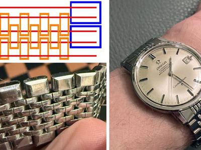 Folded-loop centre links on an Omega bracelet of 1970